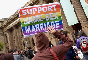 Marching in support of marriage equality