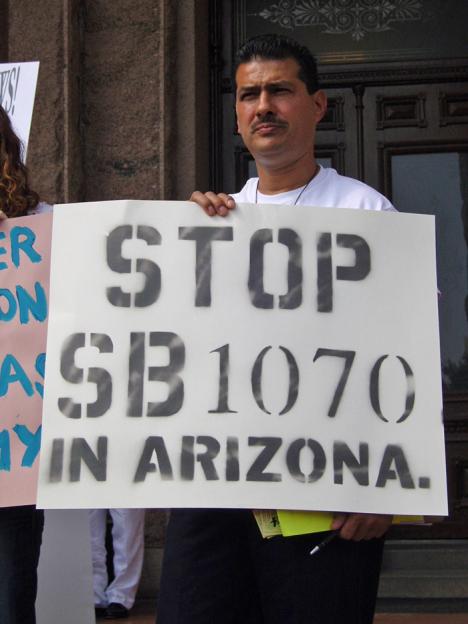 Demonstrating for immigrant rights in the Texas state capital of Austin