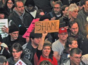 People descended on the Wisconsin Capitol when news emerged that Republicans were passing their anti-union law