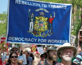 Protesters revive a street-level opposition to Gov. Scott Walker and his proposed budget