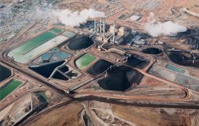 The Colstrip coal plant, just north of the Northern Cheyenne Indian Reservation, photographed in the mid-1980s