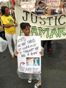 Marching for Ramarley outside the Bronx District Attorney's office