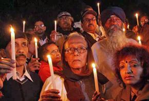 A vigil to protest rape in Kolkata in January 2014
