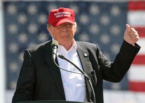 Donald Trump riles up his supporters during a campaign stop in Arizona