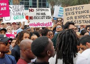 Students and community members rally against Richard Spencer at the University of Florida